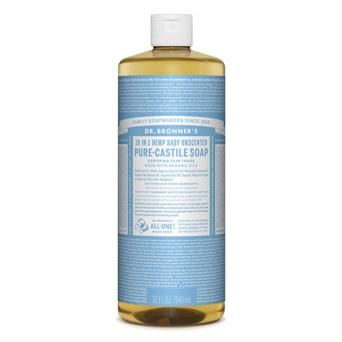 Dr.Bronner'S Pure-Castile Soap Liquid (Hemp 18-In-1) Baby Unscented 946ml