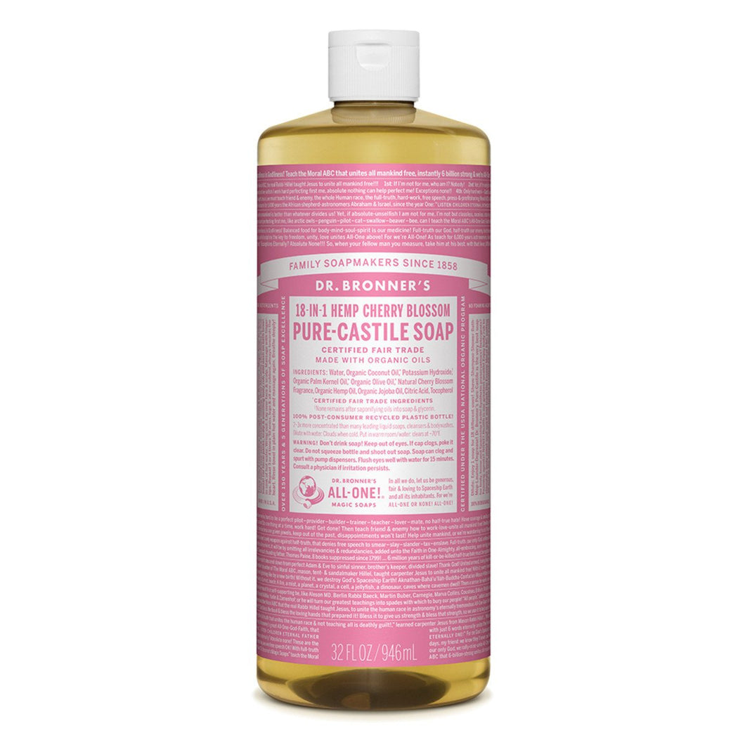 Dr.Bronner'S Pure-Castile Soap Liquid (Hemp 18-In-1) Cherry Blossom 946ml