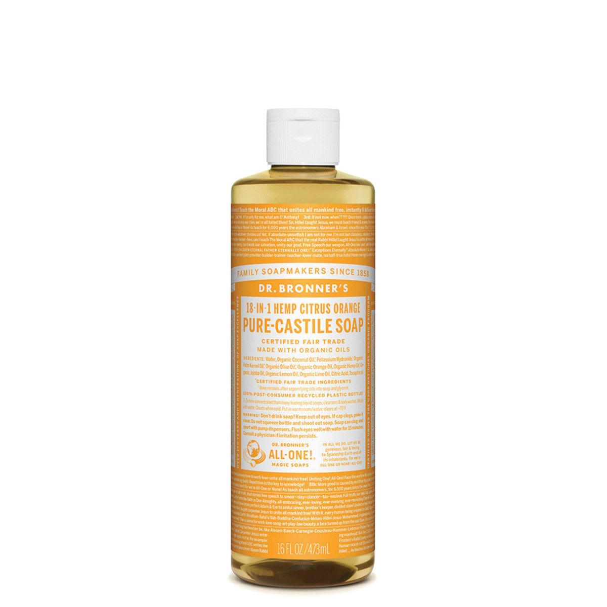 Dr.Bronner'S Pure-Castile Soap Liquid (Hemp 18-In-1) Citrus 473ml