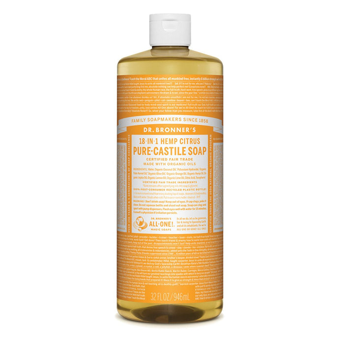 Dr.Bronner'S Pure-Castile Soap Liquid (Hemp 18-In-1) Citrus 946ml