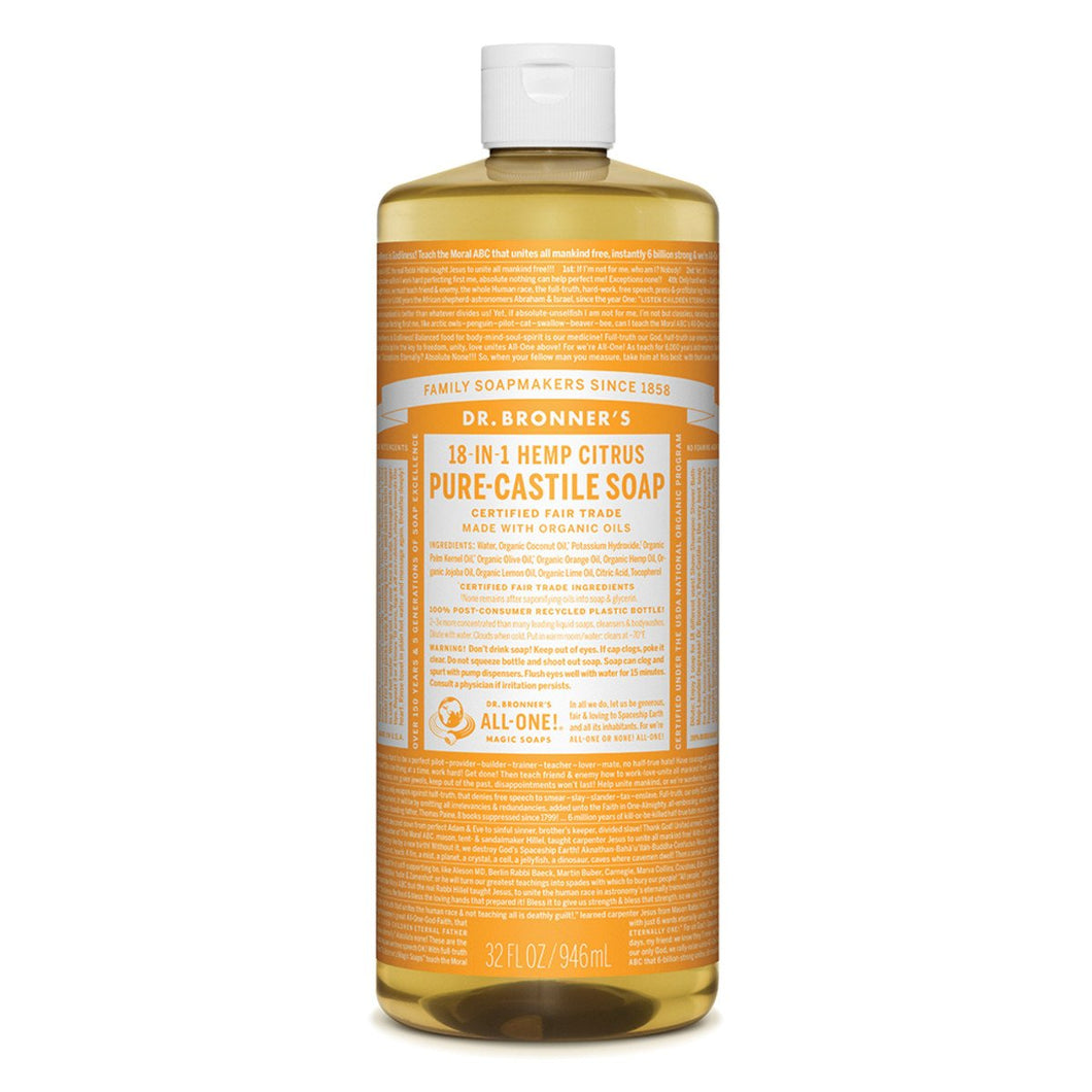 Dr.Bronner'S Pure-Castile Soap Liquid (Hemp 18-In-1) Citrus 946ml