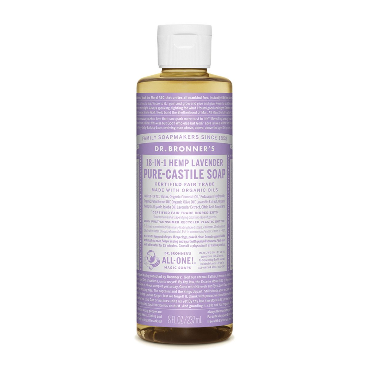 Dr.Bronner'S Pure-Castile Soap Liquid (Hemp 18-In-1) Lavender 237ml