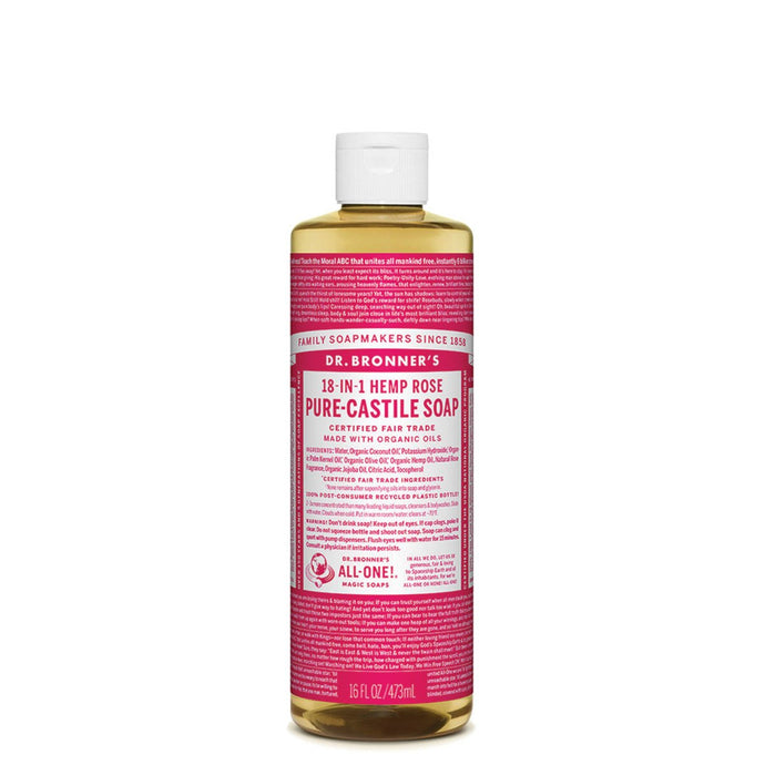 Dr.Bronner'S Pure-Castile Soap Liquid (Hemp 18-In-1) Rose 473ml