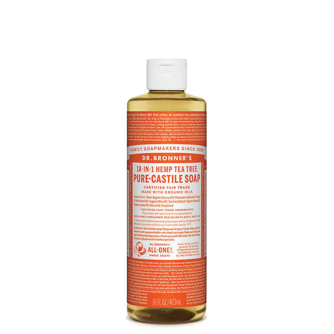 Dr.Bronner'S Pure-Castile Soap Liquid (Hemp 18-In-1) Tea Tree 473ml