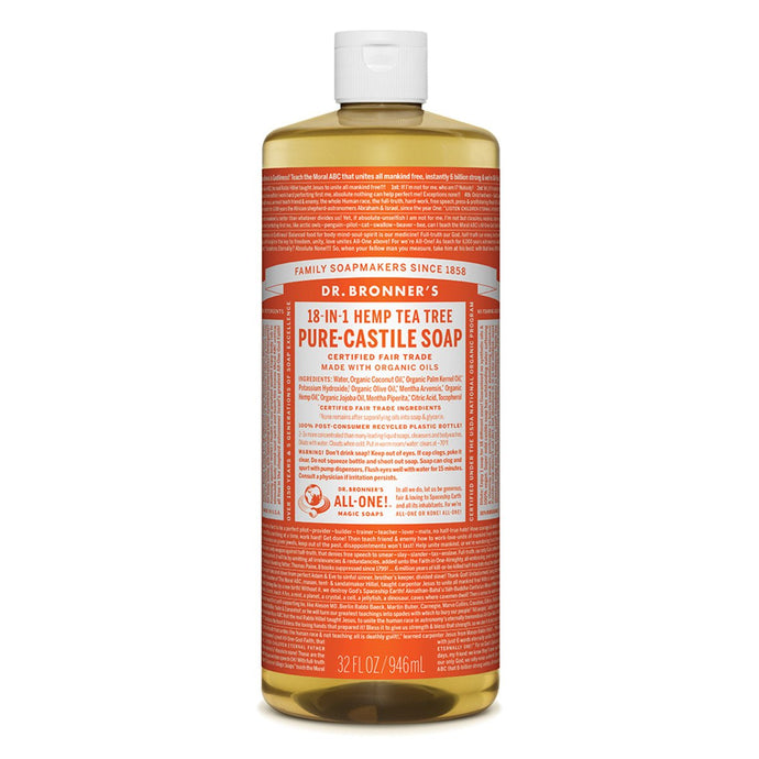 Dr.Bronner'S Pure-Castile Soap Liquid (Hemp 18-In-1) Tea Tree 946ml