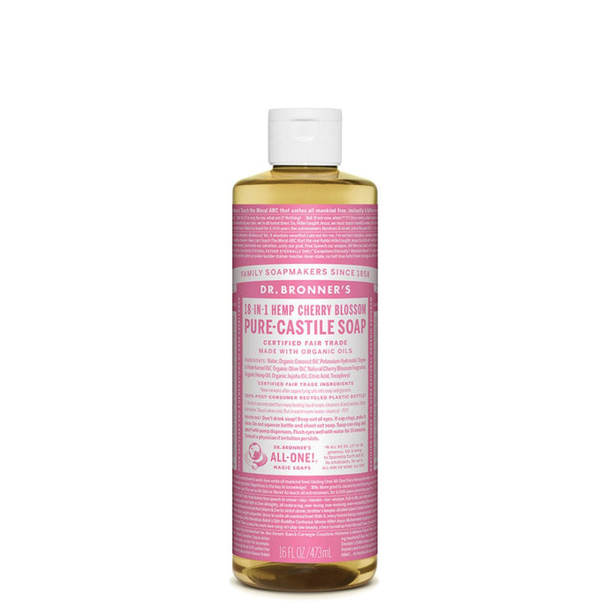 Dr.Bronner'S Pure-Castile Soap Liquid (Hemp 18-In-1) Cherry Blossom 473ml