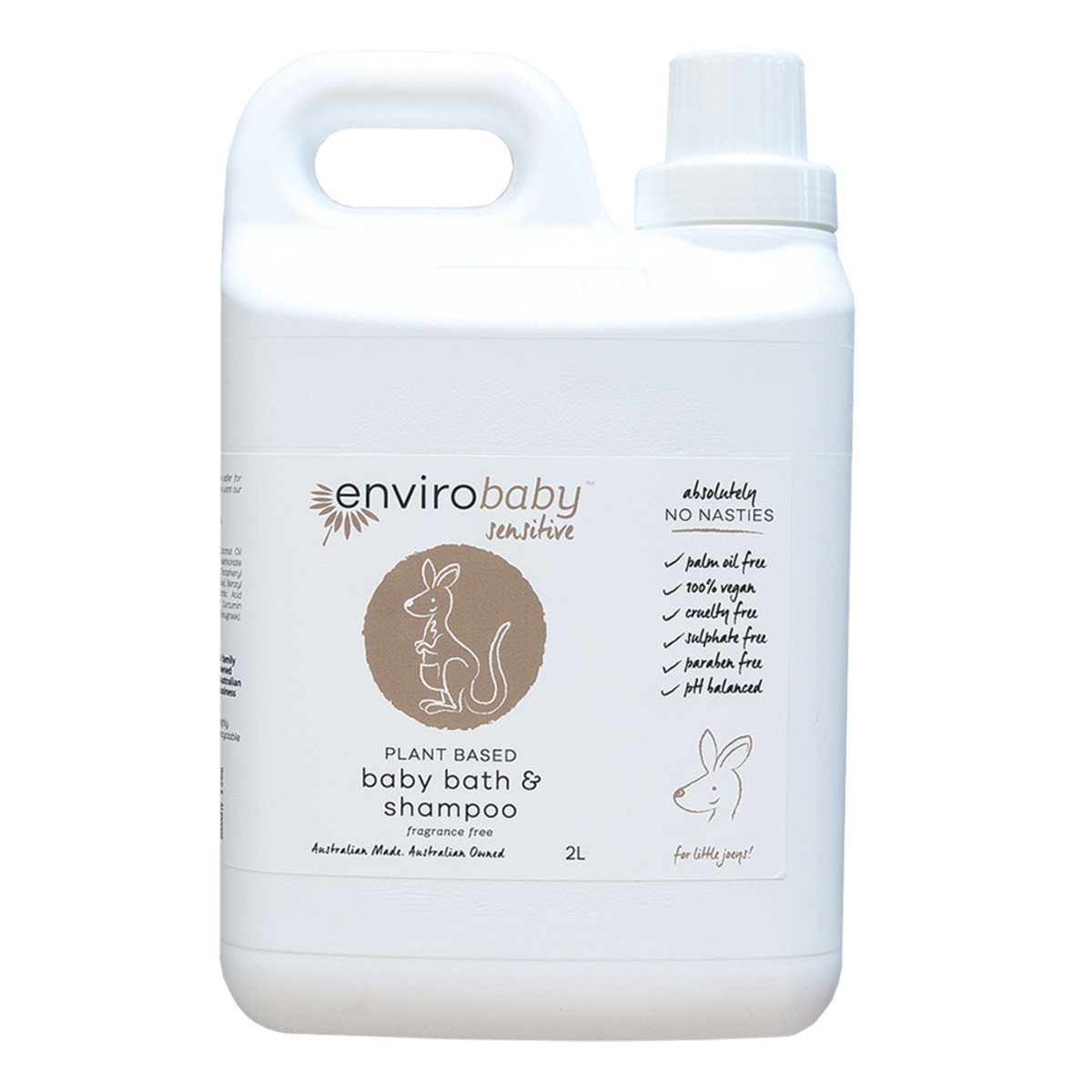 Envirobaby Plant Based Sensitive Baby Bath & Shampoo Fragrance Free 2L