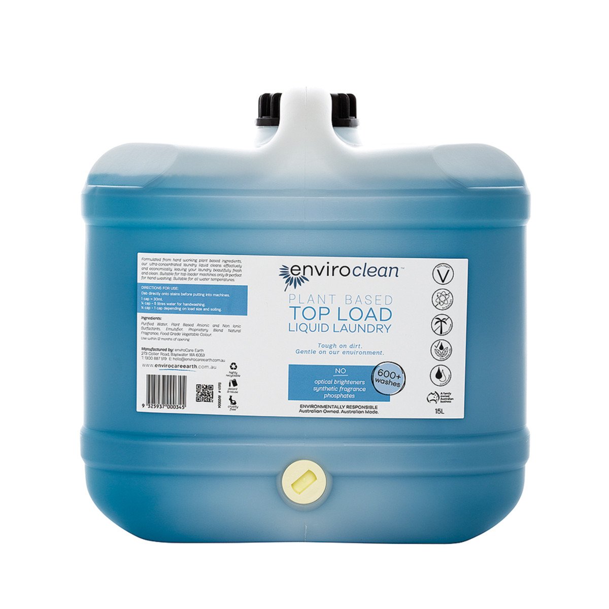 Enviroclean Plant Based Liquid Laundry Top Load 15L