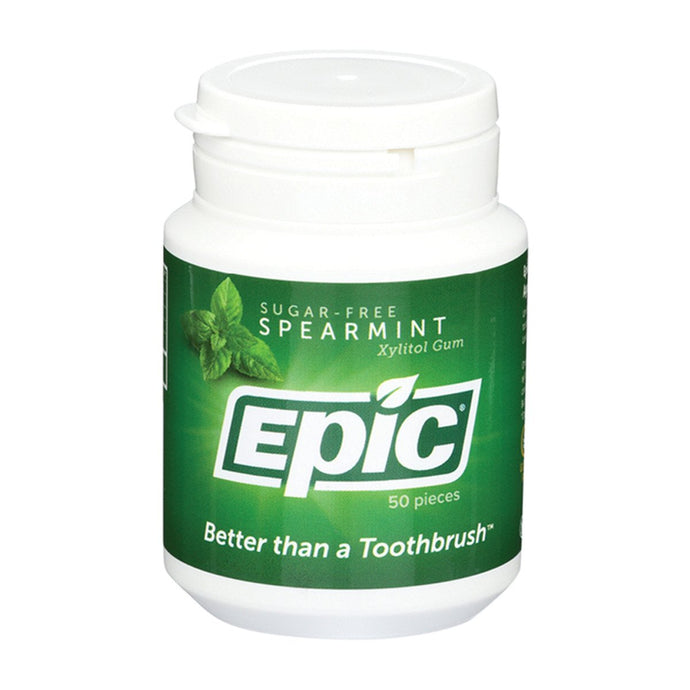 Epic xylitol Dental Gum Spearmint 50Pc Tub