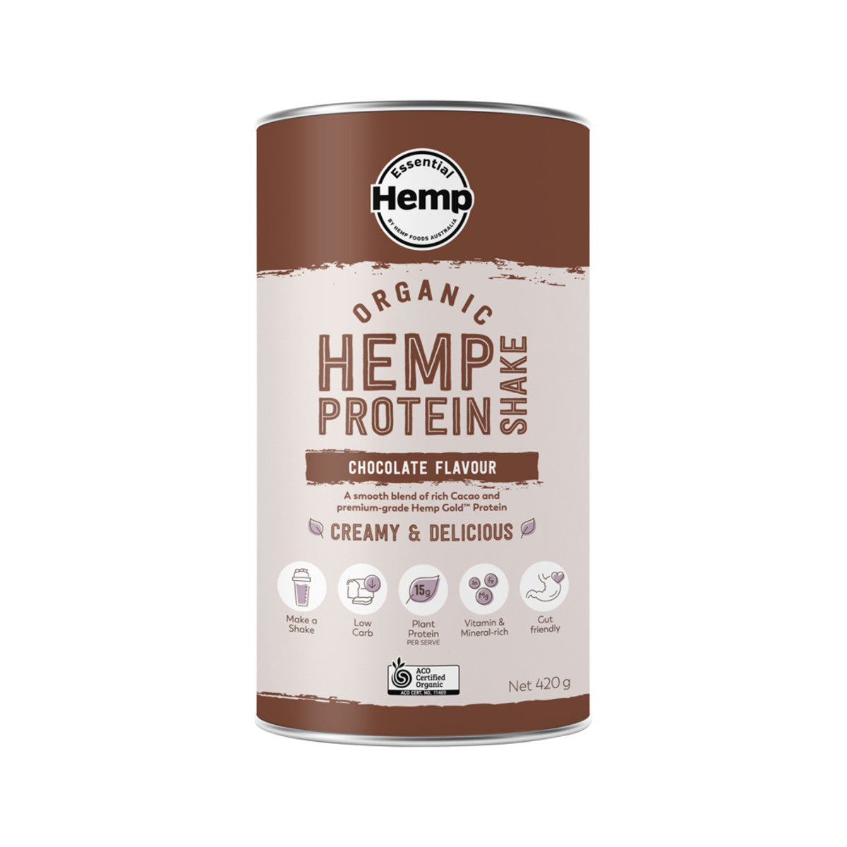 Essential Hemp Organic Hemp Protein Shake Chocolate 420g