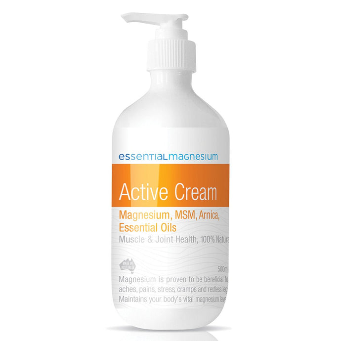 Essential Magnesium Magnesium Active Cream Pump 250ml (Msm Arnica And Essential Oils)