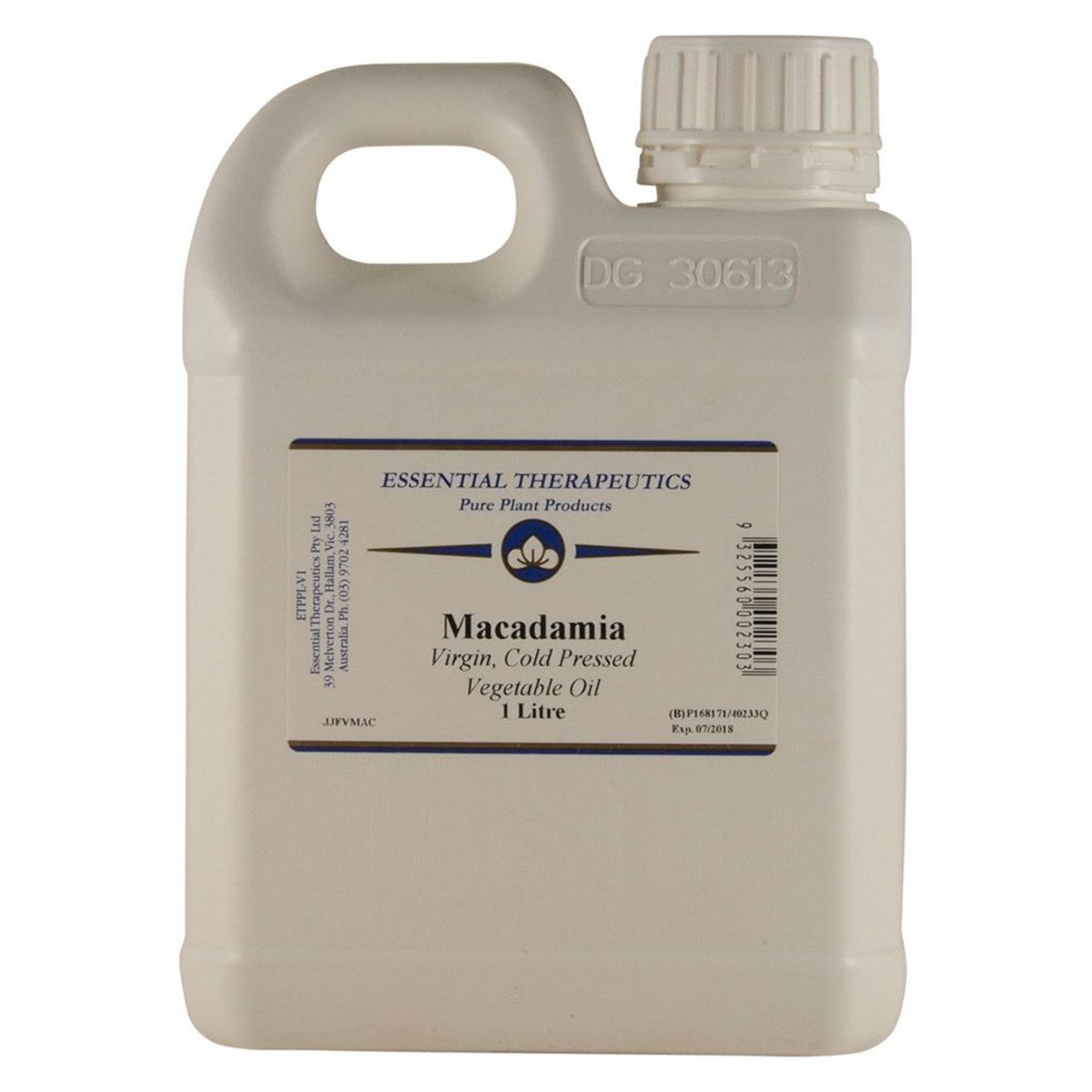 Essential Therapeutics Vegetable Oil Macadamia Oil Virgin 1L