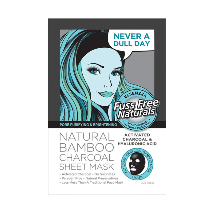 Essenzza Fuss Free Naturals Facial Mask Activated Charcoal And Hyaluronic Acidx1Pk