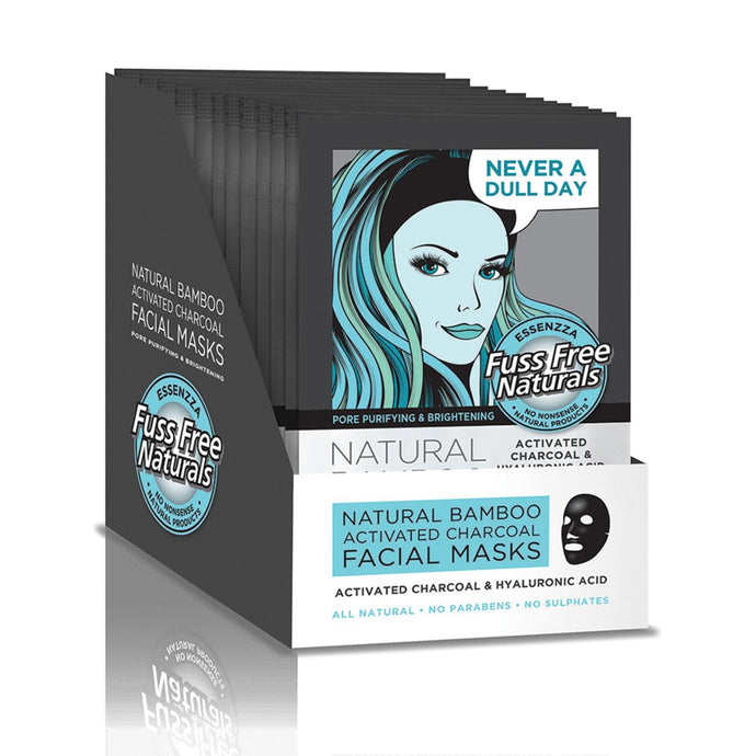 Essenzza Fuss Free Naturals Facial Mask Activated Charcoal And Hyaluronic Acidx1Pkx12 Display