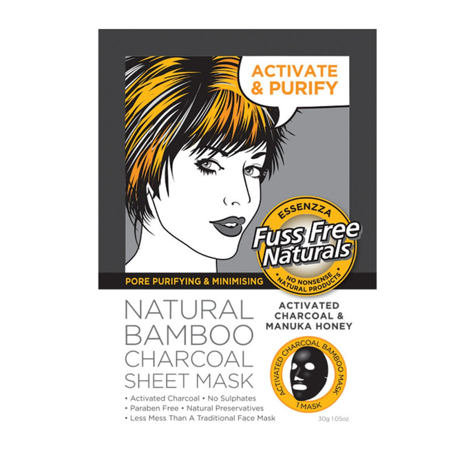 Essenzza Fuss Free Naturals Facial Mask Activated Charcoal And Manuka Honeyx1Pk