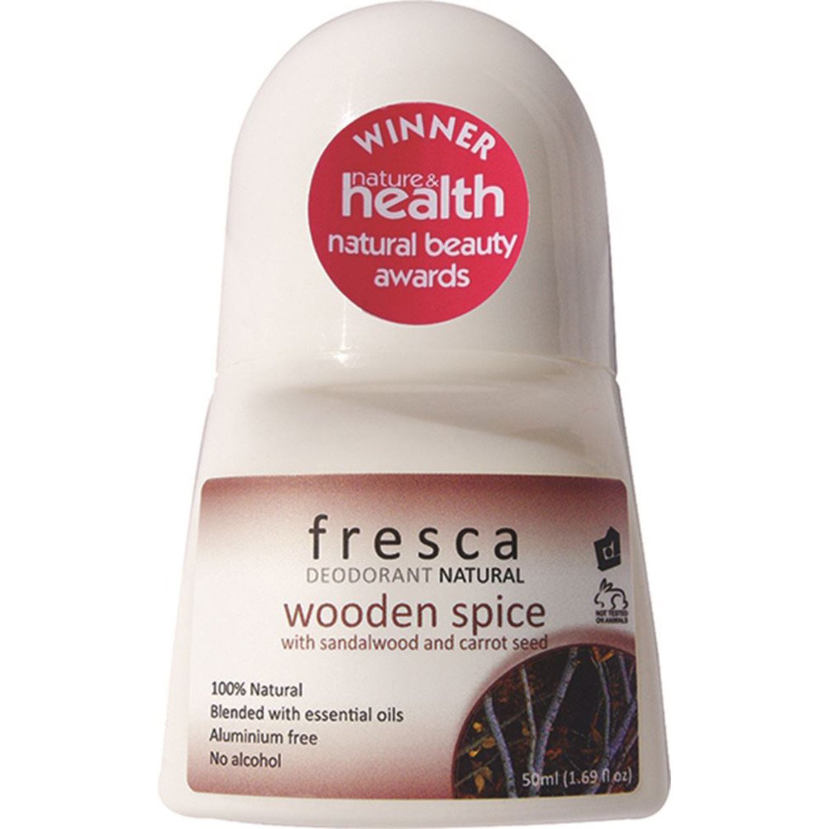 Fresca Natural Deodorant Wooden Spice (With Sandalwood & Carrot Oil) 50ml