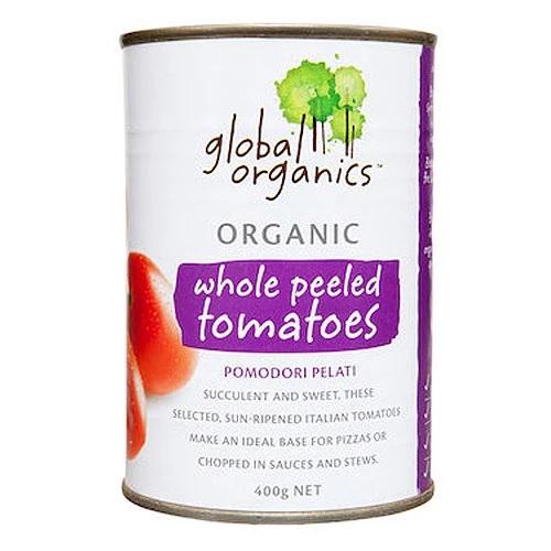 Global Organics Tomatoes Whole Peeled Organic 400g