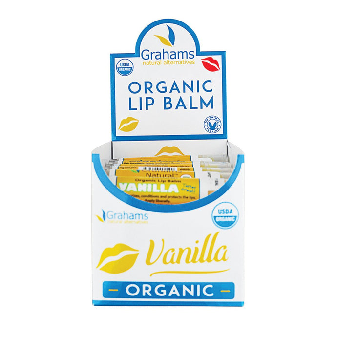 Grahams Natural Lip Balm Vanilla Organic 4.2gx24 Pack