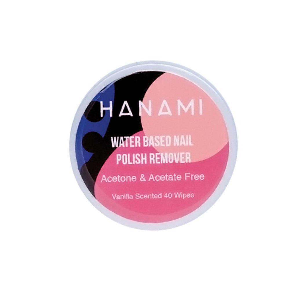 Hanami Nail Polish Remover Water Based Wipes Vanilla 40 Pack