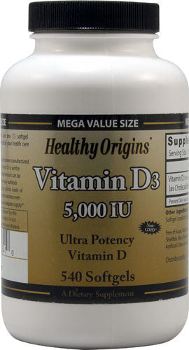 Healthy Origins Vitamin D3 -5000 IU - 540 Softgels