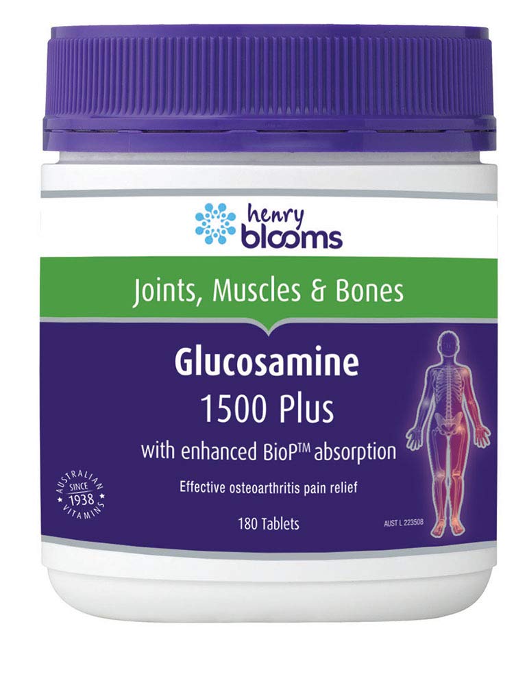 Henry Blooms Glucosamine 1500 Plus (with enhanced BioP) 180 tablets