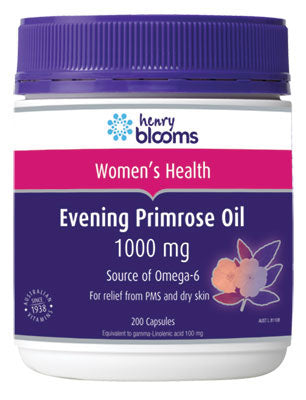 Henry Blooms, Health Products Evening Primrose Oil, 1000 mg 200 Capsules