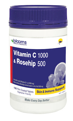 Henry Blooms, Health Products Vitamin C 1000 with Rosehip, 500mg 180 Tabletss