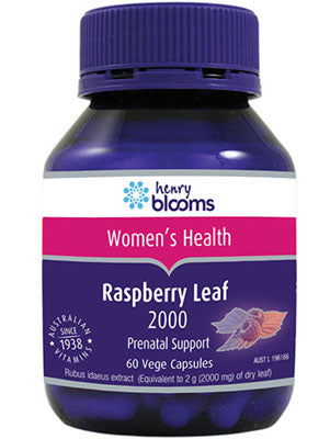 Henry Blooms Raspberry leaf 2000mg 60 vegetarian capsules