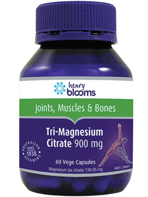 Henry Blooms Tri-Magnesium Citrate 900mg 60 capsules