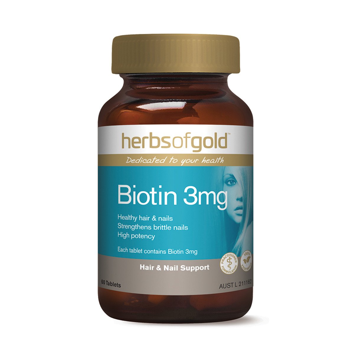Herbs Of Gold Biotin 3Mg 60 Tablets
