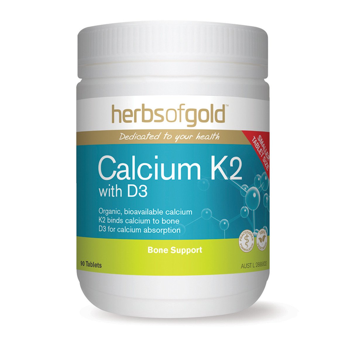 Herbs Of Gold Calcium K2 With D3 90 Tablets