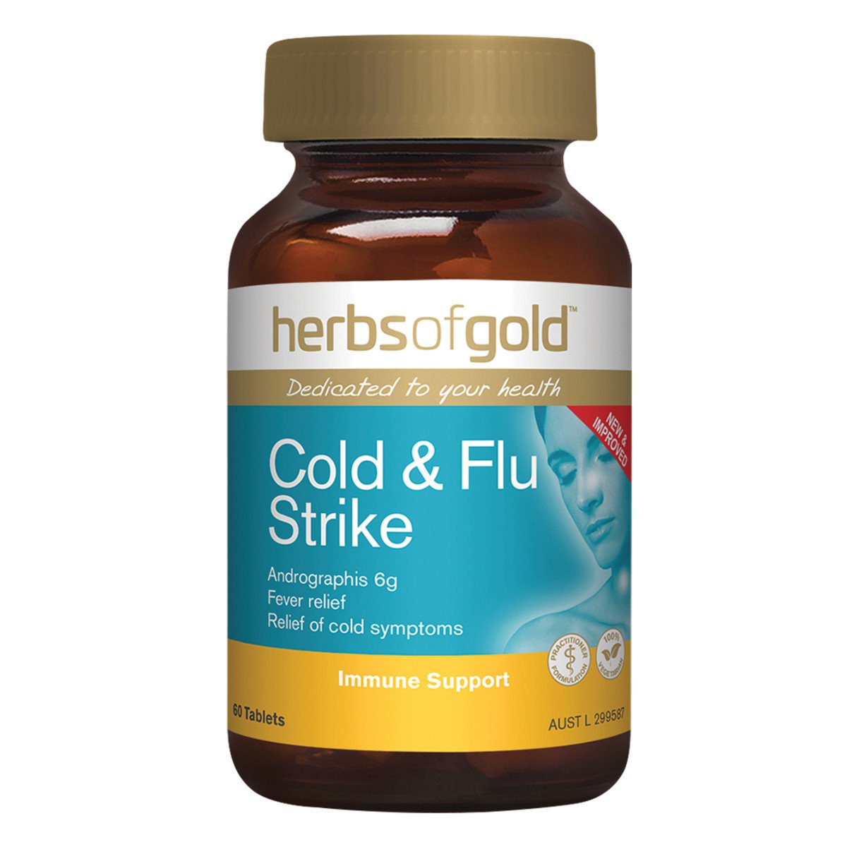 Herbs Of Gold Cold & Flu Strike 60 Tablets