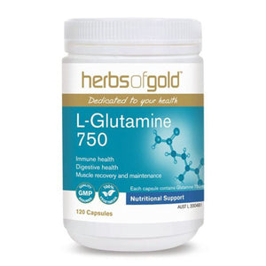 Herbs Of Gold L-Glutamine 750, 120 Veggie Capsules