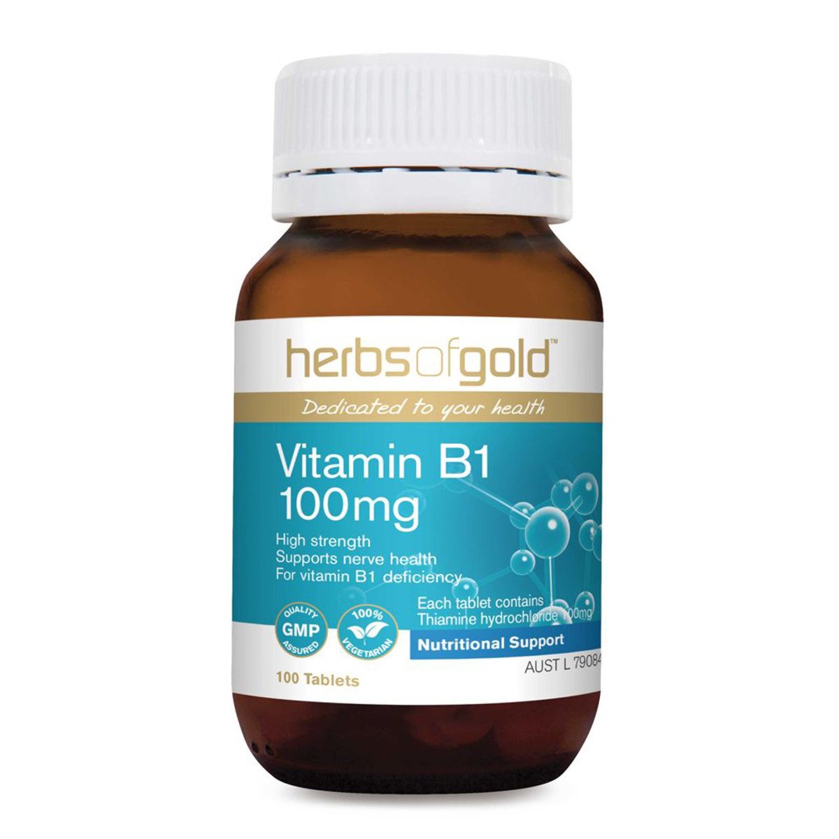 Herbs Of Gold Vitamin B1 100Mg 100 Tablets