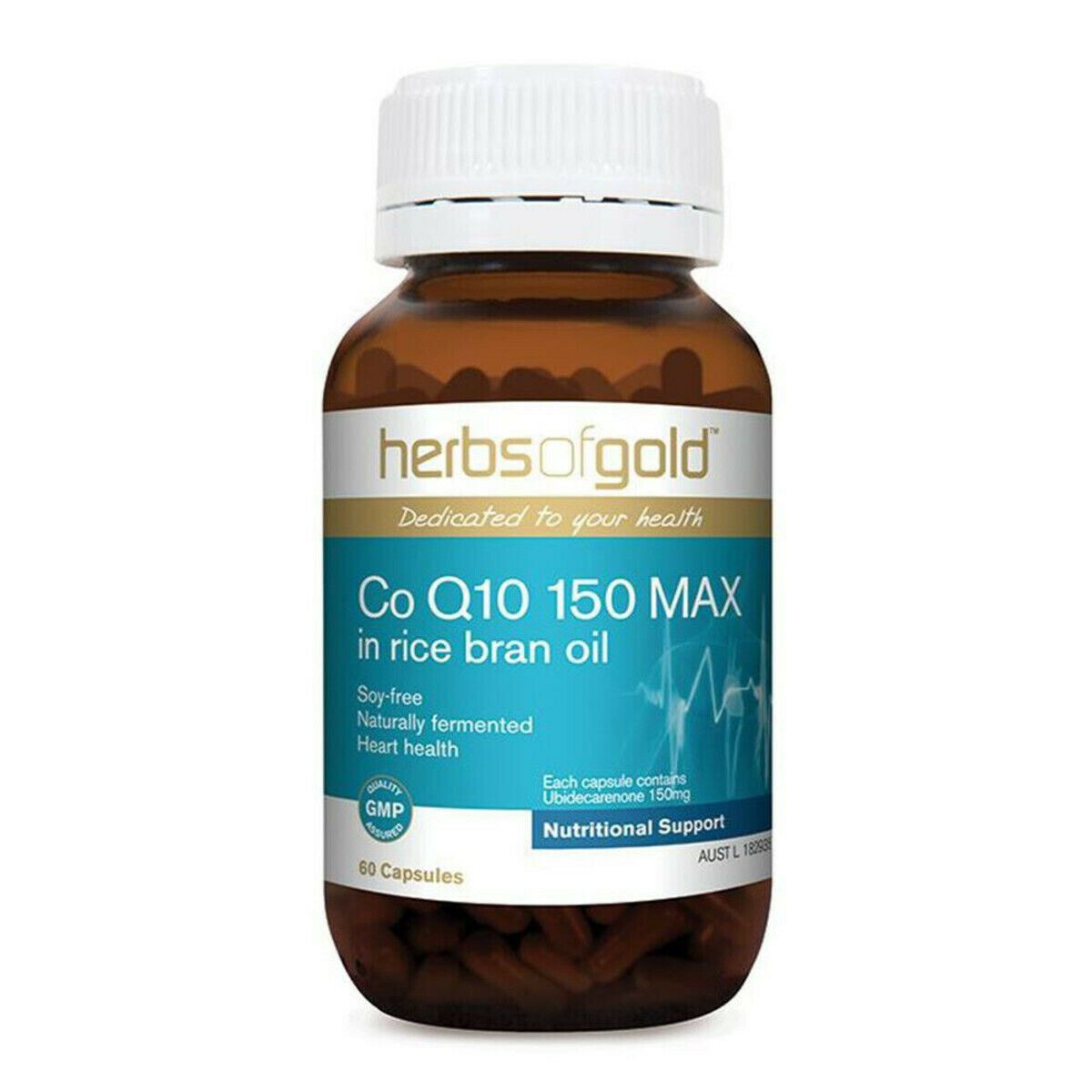 Herbs of Gold CoQ10 150 Max 60 Capsules