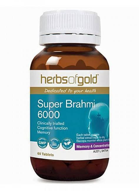 Herbs of Gold Super Brahmi 6000, 60 Tablets