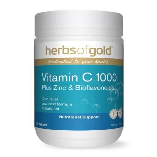 Herbs of Gold Vitamin C 1000 + Zinc & Bioflavonoid 120 Tablets
