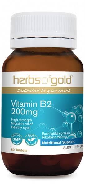 Herbs of Gold Vitamin B2 200mg 60 Tablets