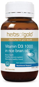 Herbs of Gold Vitamin D3 1000IU 240 Capsules