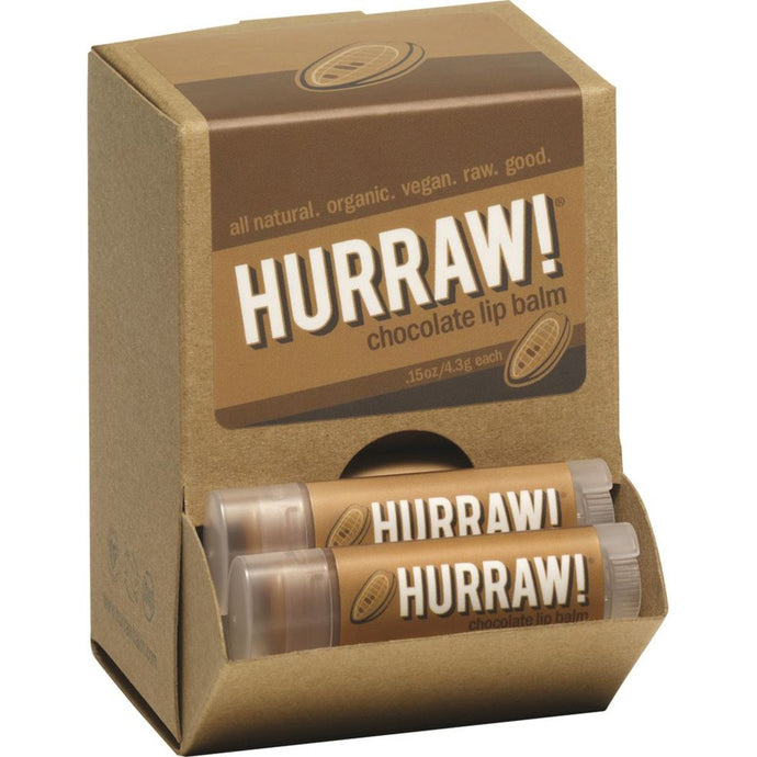 Hurraw! Lip Balm Chocolate 4.3g x 24 Counter Unit