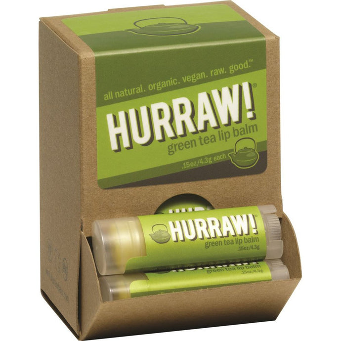 Hurraw! Lip Balm Green Tea 4.3g x 24 Counter Unit