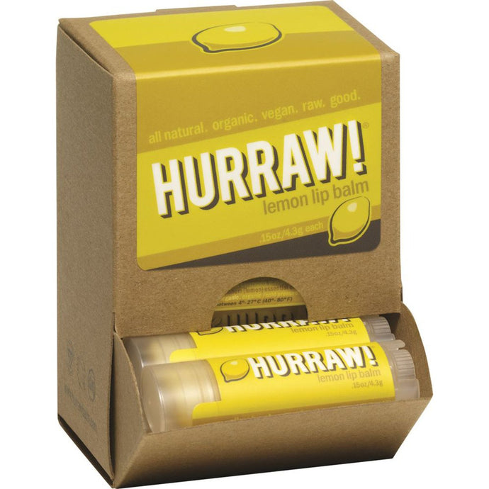 Hurraw! Lip Balm Lemon 4.3g x 24 Counter Unit
