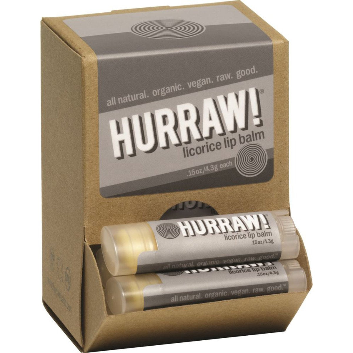 Hurraw! Lip Balm Licorice 4.3g x 24 Counter Unit