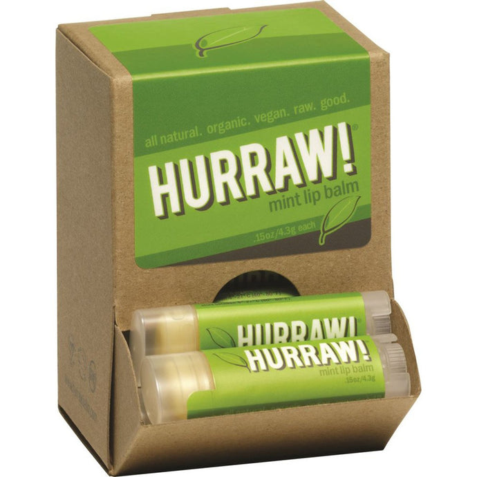Hurraw! Lip Balm Mint 4.3g x 24 Counter Unit