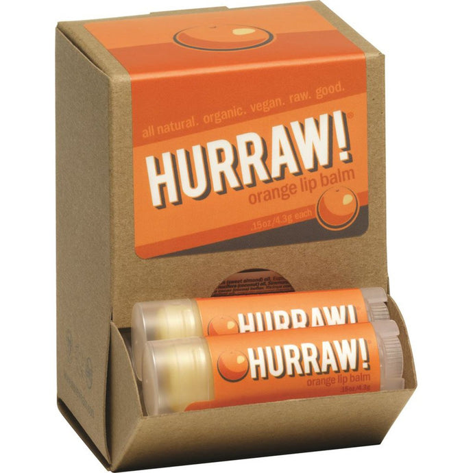 Hurraw! Lip Balm Orange 4.3g x 24 Counter Unit