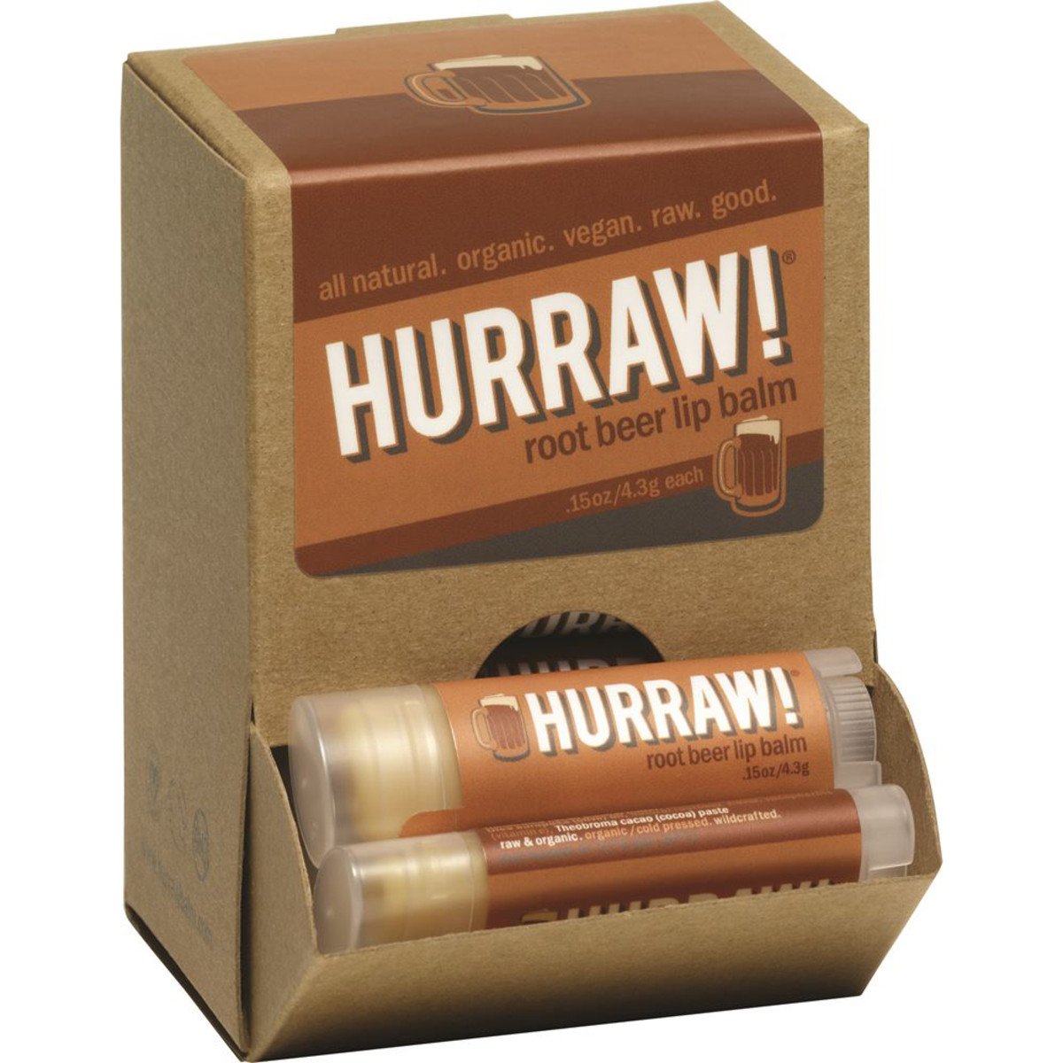 Hurraw! Lip Balm Root Beer 4.3g x 24 Counter Unit