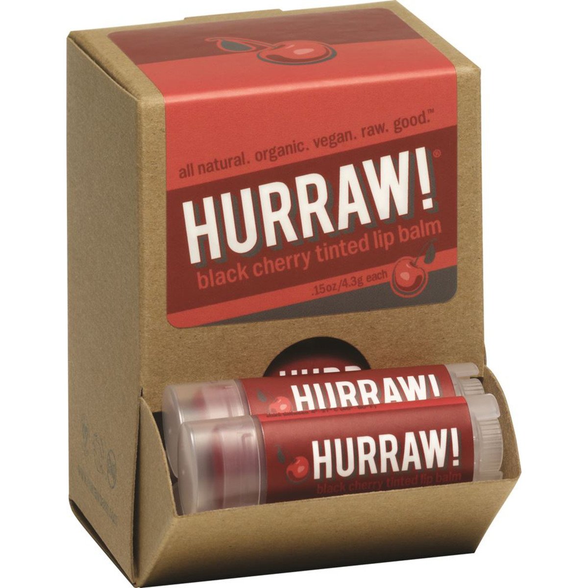 Hurraw! Lip Balm Tinted Black Cherry 4.3g x 24 Counter Unit