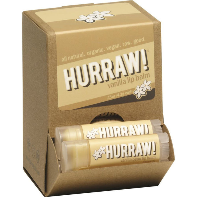 Hurraw! Lip Balm Vanilla 4.3g x 24 Counter Unit