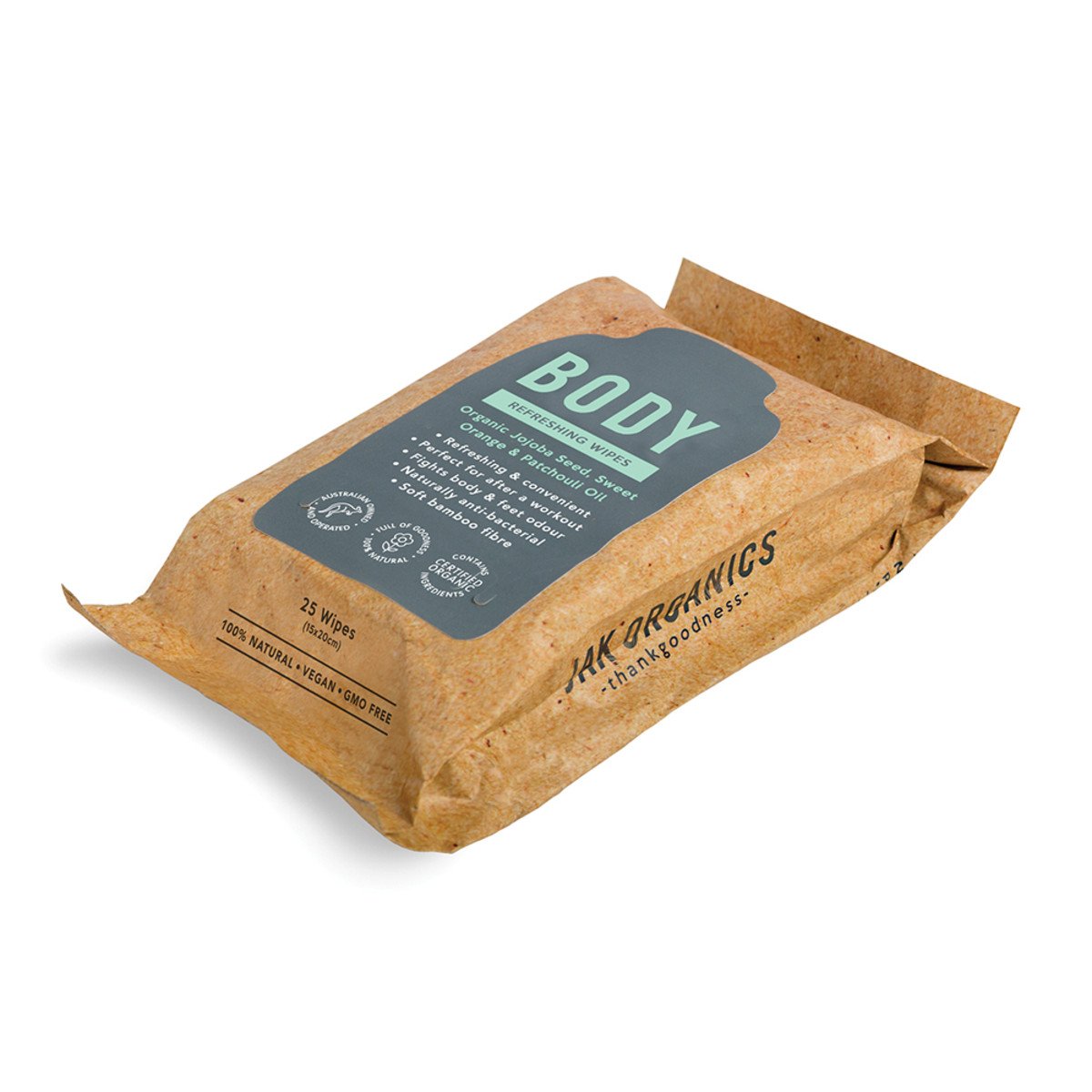 Jak Organics Body Refreshing Wipes x 25 Pack