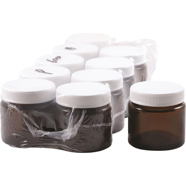 Jar Glass Amber 60g With Lid 10 Pack